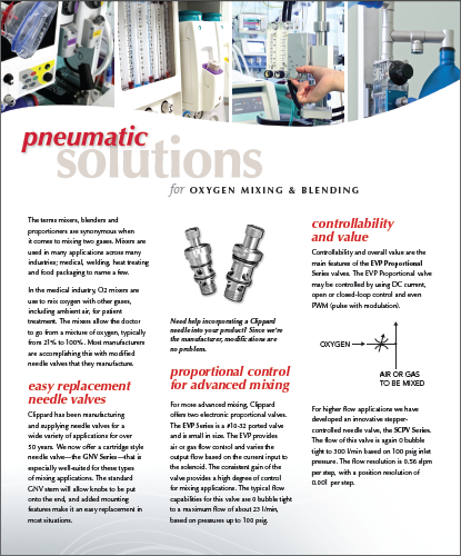 Clippard Pneumatic Solutions for Oxygen Mixing & Blending 